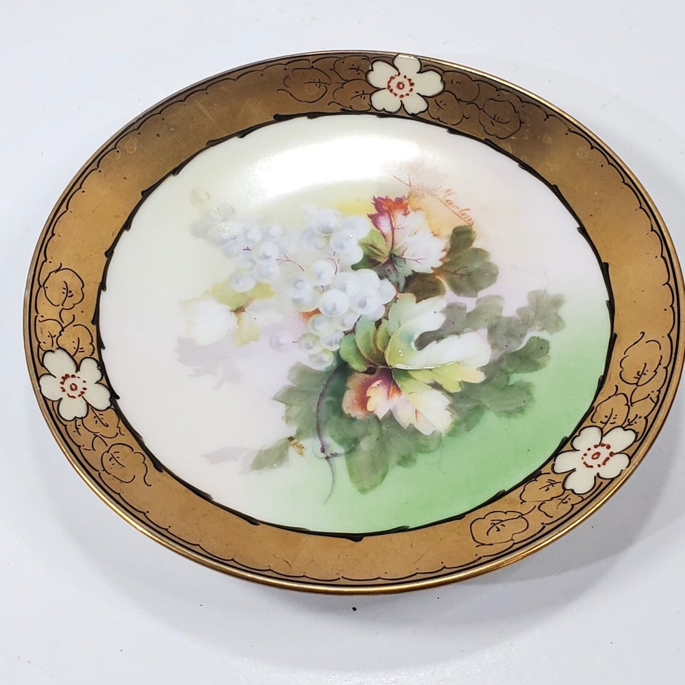 Vintage O & E.G. Royal Austria Porcelain Hand Painted Floral 6 inch Plate